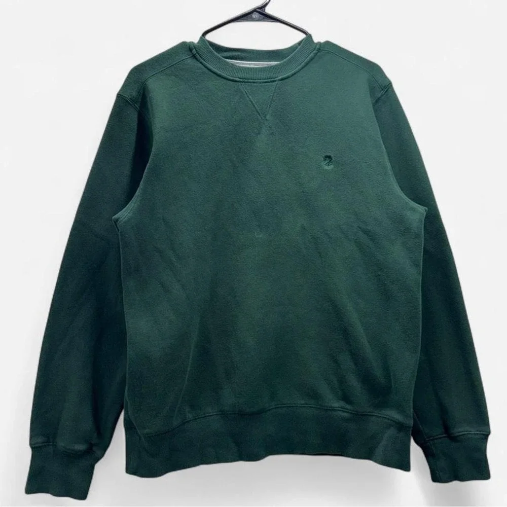 IZOD Mens Crewneck Sweatshirt Hunter Green Fleece Pullover Small